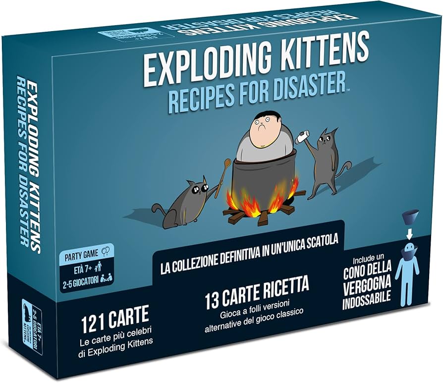 Exploding Kittens Recipes For Disaster card game expansion available at MJ Board Games Lebanon
