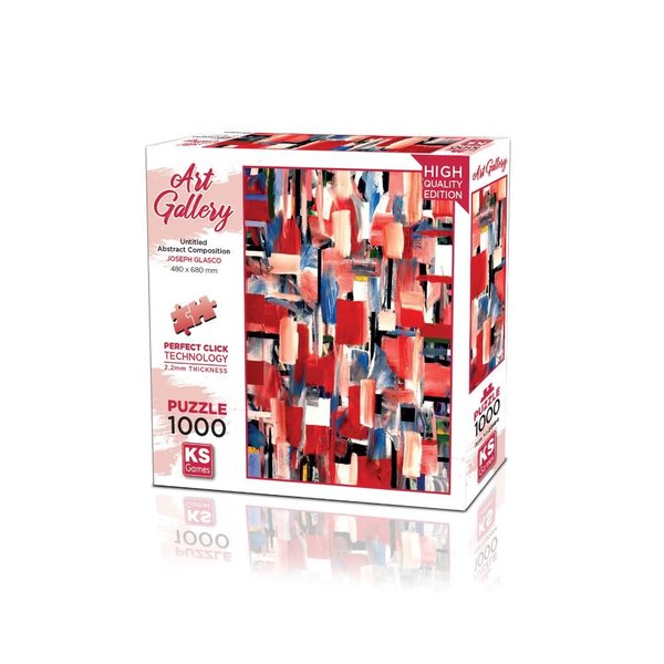 KS Puzzle 1000 Pieces Art Gallery Untitled Abstract Composition β colorful abstract jigsaw puzzle featuring modern art design, Perfect Click Technology, and 2.2mm thick board, available at MJ BoardGames Lebanon.