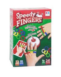 Speedy Fingers game box with colorful packaging on a white background. available at MJ BoardGames Lebanon