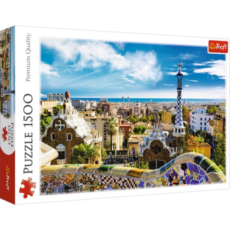 Trefl Red 1500 piece Park Guell Barcelona puzzle available at MJ BoardGames Lebanon