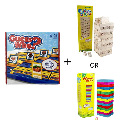 Guess who + Numbered OR colored wood blocks