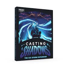 Casting Shadows: The Ice Expansion board game box – ice-themed magical expansion for strategy and spellcasting game for 2 to 4 players.