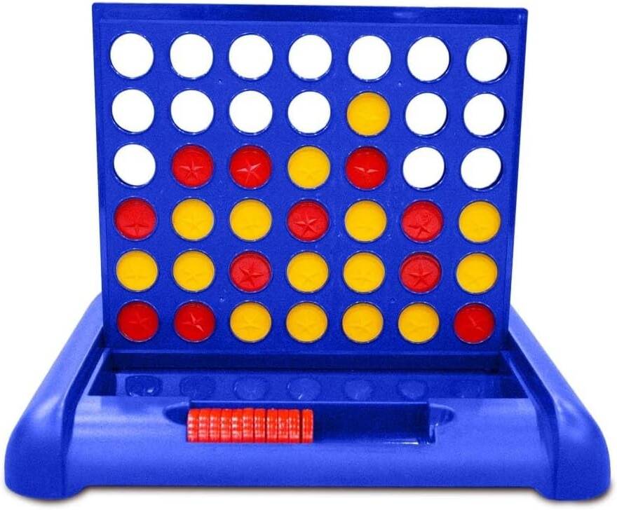 Connect 4 in a Row strategy and family board game with colored discs available at MJ Board Games Lebanon