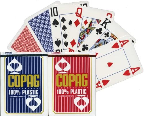 Copag poker playing cards jumbo index 100 percent plastic made in Belgium available at MJ Board Games Lebanon