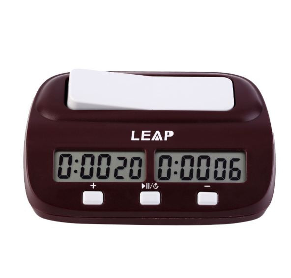 Digital chess clock Leap Timer for tournament and casual play available at MJ Board Games Lebanon