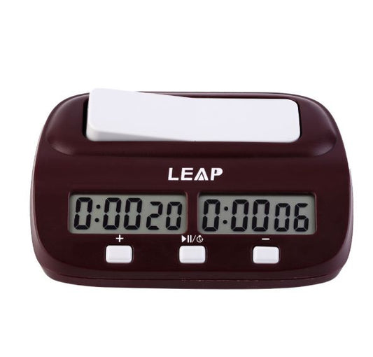 Digital chess clock Leap Timer for tournament and casual play available at MJ Board Games Lebanon