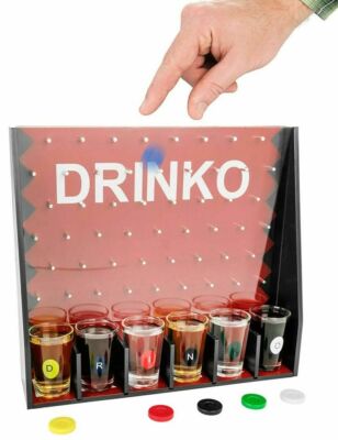 Drinko adult drinking party game with drop board available at MJ Board Games Lebanon