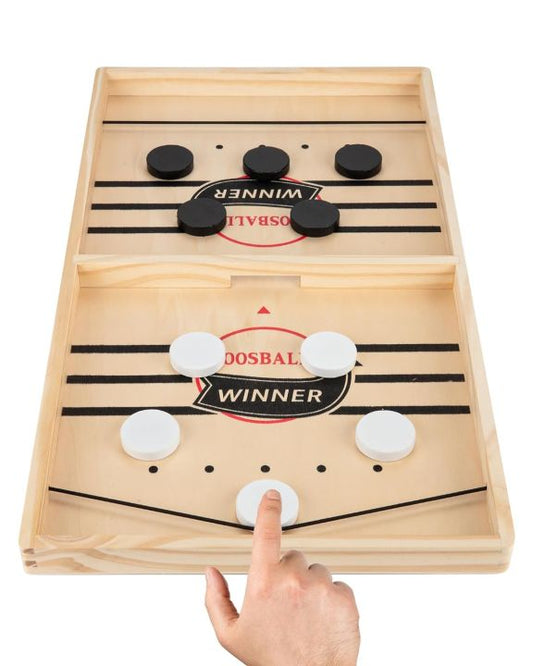 Foosball Pucket dexterity and family board game with wooden board available at MJ Board Games Lebanon
