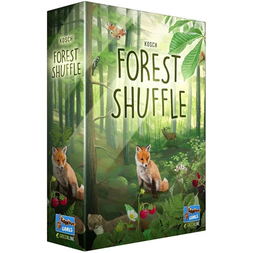 Forest Shuffle strategy card game featuring trees, wildlife, and ecosystem-building gameplay for families and friends.