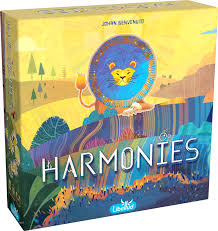 Harmonies board game box – nature themed strategy game with tiles and animals, available at MJ Board Games Lebanon