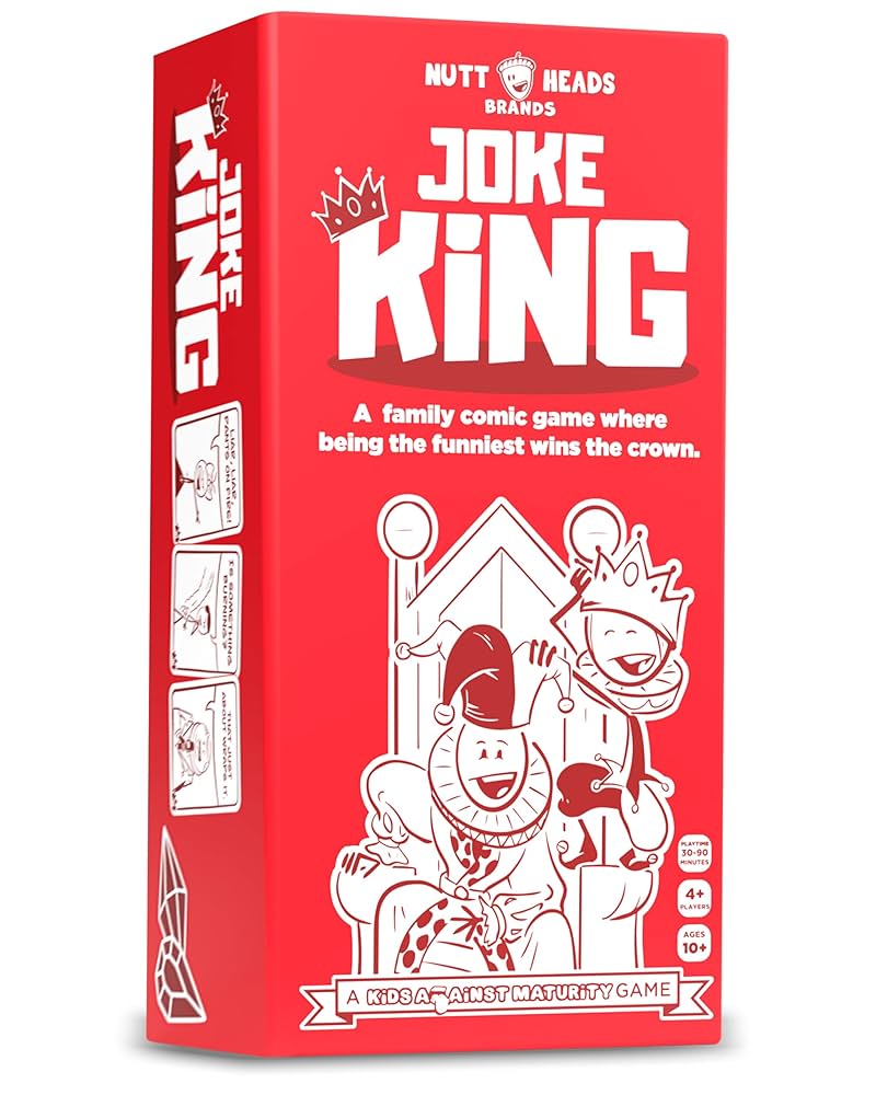Joke King party card game box with humor and punchline cards — a fun, laughter-filled game perfect for parties and friends, available at MJ BoardGames Lebanon.