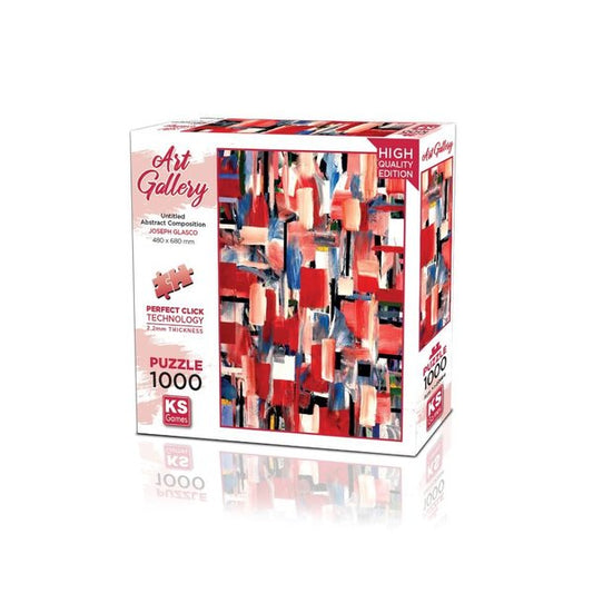 KS Puzzle 1000 Pieces Art Gallery Untitled Abstract Composition – colorful abstract jigsaw puzzle featuring modern art design, Perfect Click Technology, and 2.2mm thick board, available at MJ BoardGames Lebanon.