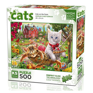 KS Puzzle 500 pcs – Cats on the Farm – MJ BoardGames Lebanon