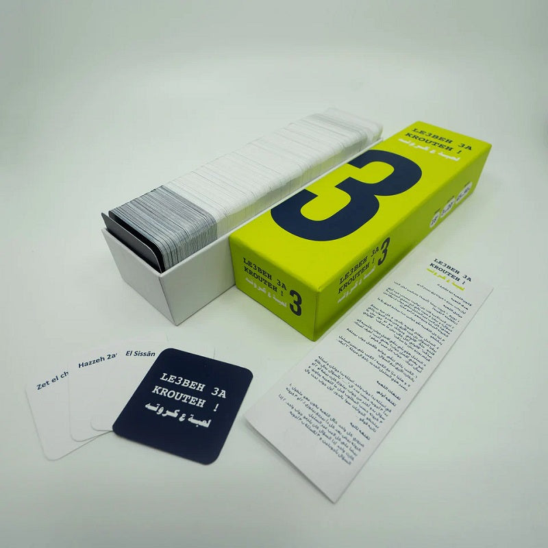 Le3beh 3a Krouteh season 3 Lebanese party card game available at MJ Board Games Lebanon