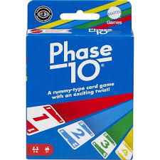 Phase 10 card game box – classic strategy and sequence card game for 2 to 6 players.