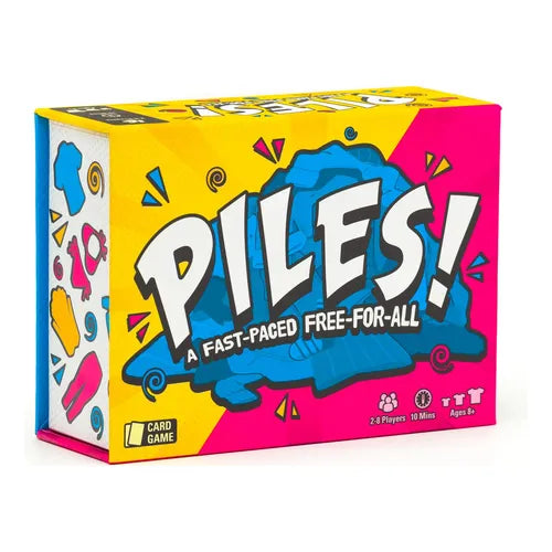 Piles fast-paced family and party card game available at MJ Board Games Lebanon