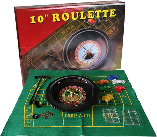 10-inch roulette set for home casino and party gaming available at MJ Board Games Lebanon