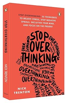 Book cover of 'Stop Overthinking' by Nick Trenton with a red background and black text. available at MJ BoardGames Lebanon