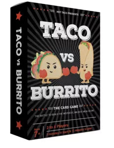 Taco vs Burrito family party card game with food theme available at MJ Board Games Lebanon