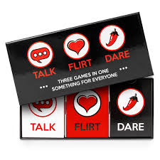 Talk Flirt Dare romantic party card game available at MJ BoardGames Lebanon
