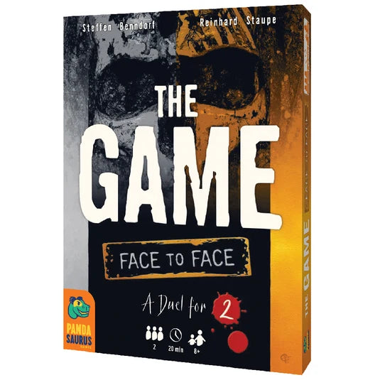 The Game Face to Face two-player strategic card game by Pandasaurus Games featuring tactical head-to-head gameplay for ages 8 and up.
