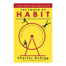 Book cover of 'The Power of Habit' by Charles Duhigg on a yellow background available at MJ BoardGames Lebanon