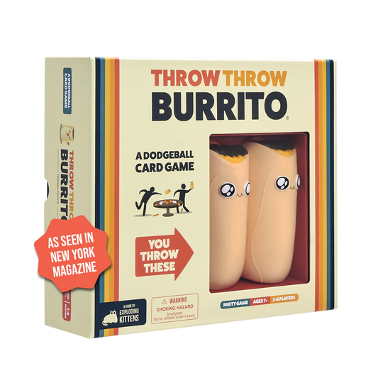 Throw Throw Burrito party action card game available at MJ Board Games Lebanon