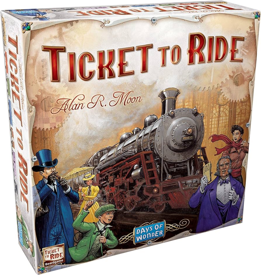 Ticket to Ride USA board game with train routes and destination cards available at MJ Board Games Lebanon