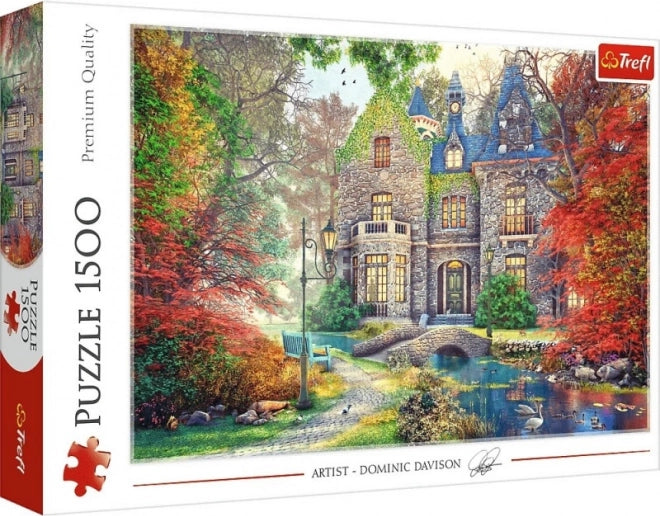 Trefl Red 1500 piece Autumn Mansion fall landscape puzzle available at MJ BoardGames Lebanon