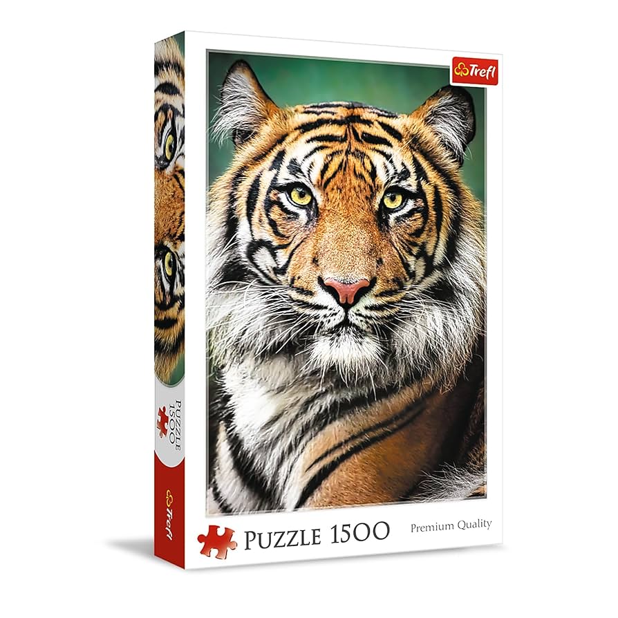Trefl Red 1500 piece Portrait of a Tiger wildlife puzzle available at MJ BoardGames Lebanon