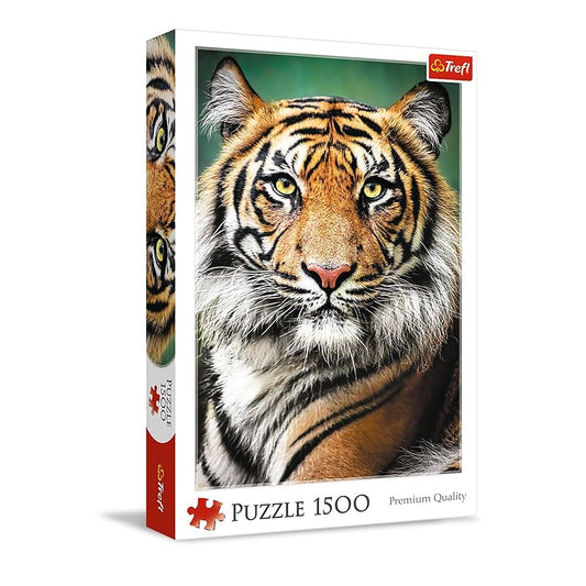 Trefl Red 1500 piece Portrait of a Tiger wildlife puzzle available at MJ BoardGames Lebanon