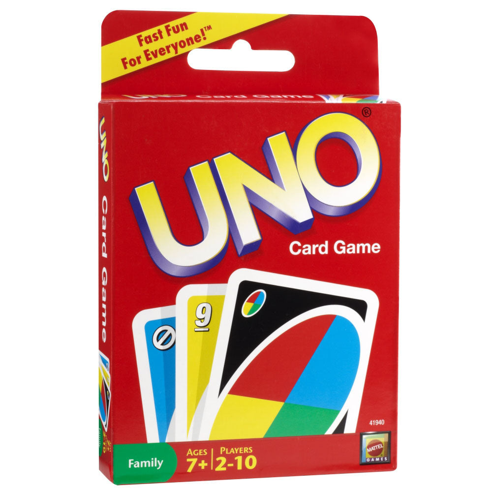 UNO family party card game with colorful action cards available at MJ Board Games Lebanon
