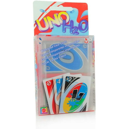 UNO H2O waterproof card game with durable cards designed for beach, pool, travel, and family game nights.