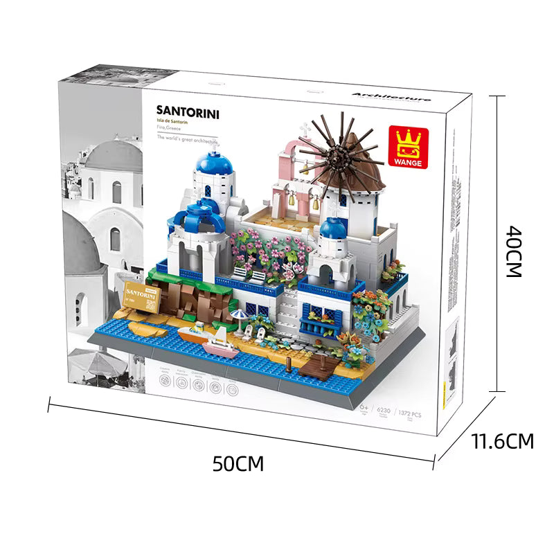 Wange Santorini Fira Greece 1372 piece building blocks set available at MJ BoardGames Lebanon
