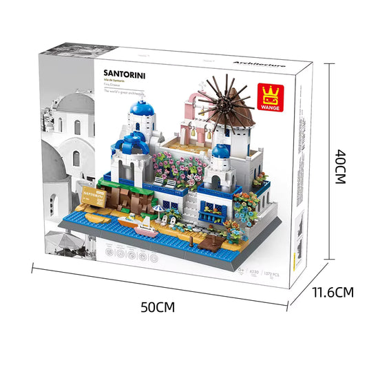 Wange Santorini Fira Greece 1372 piece building blocks set available at MJ BoardGames Lebanon